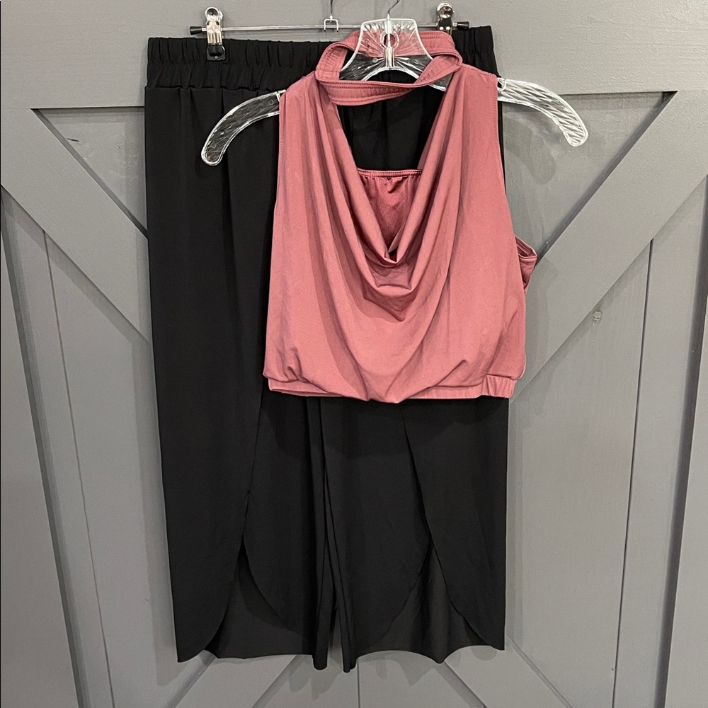 Weissman Culotte Pant and Matte Jersey Cowl Crop Top AL